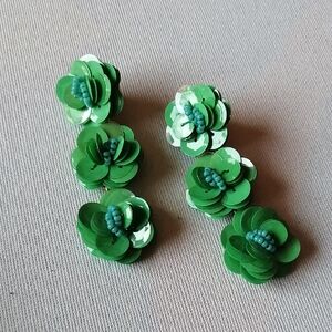 J. Crew Bohemian Green Floral Earrings